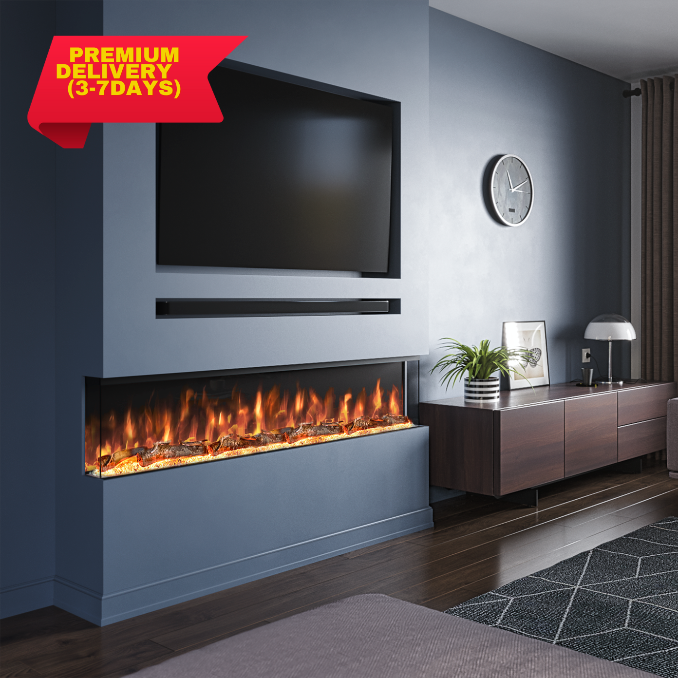Spectrum Series 60 - 3-Sided Electric Fireplace
